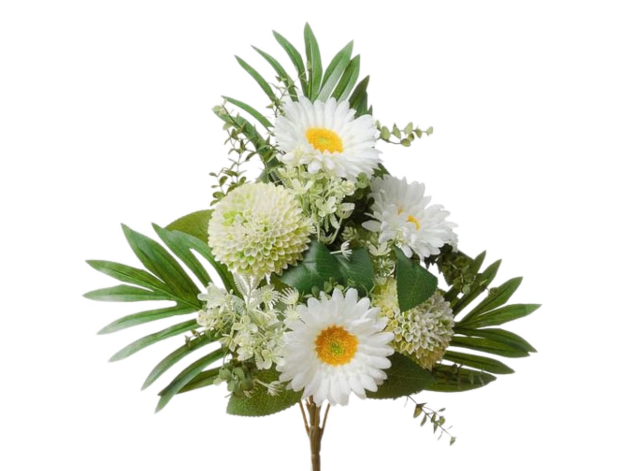 Mazzo frontale con gerbere h.45cm crema