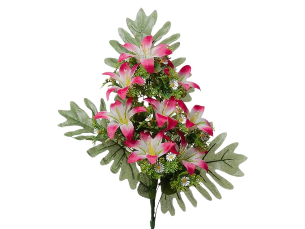 Mazzo frontale con mini gigli x8 misura 40cm colore beauty