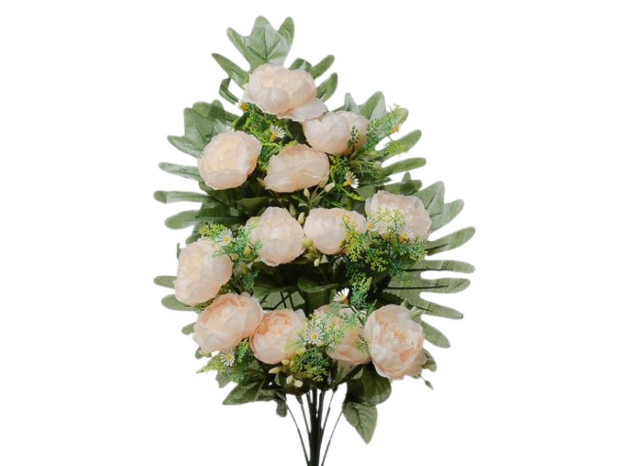 Mazzo frontale con peonia x12 h.50cm crema