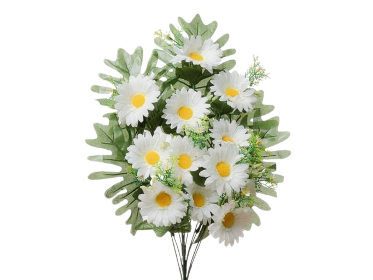 Mazzo frontale con mini gerbere x12 h.50cm crema