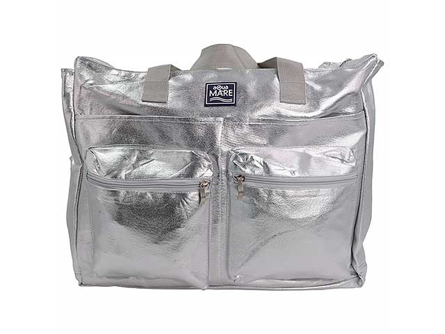 Borsa mare quadrata metal argento