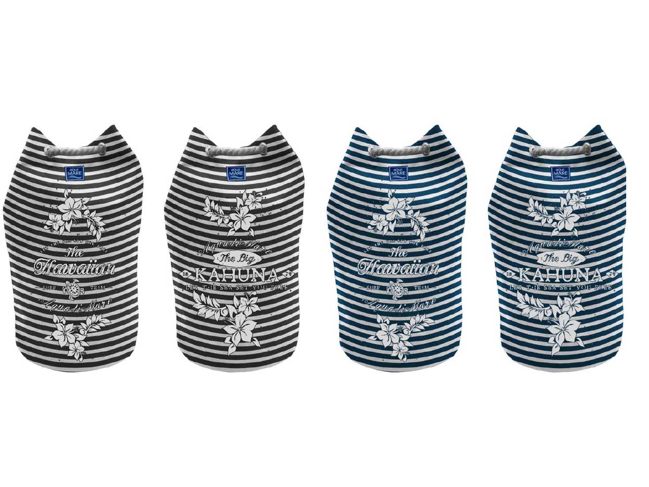 Borsa spiaggia aqua in cotone
