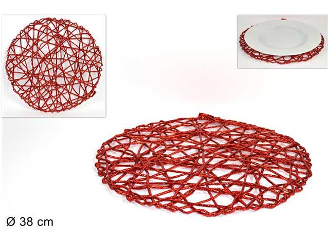 sottopiatto intrecciato rosso je001853