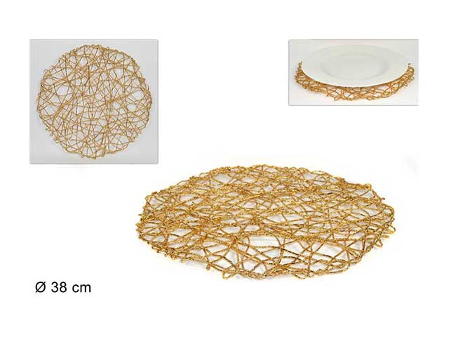 sottopiatto intrecciato oro je001855