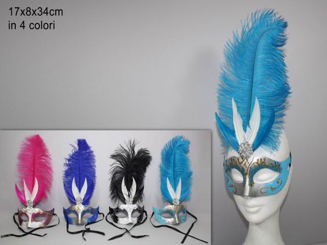 Maschera c/piuma 17x8x34cm ro003526