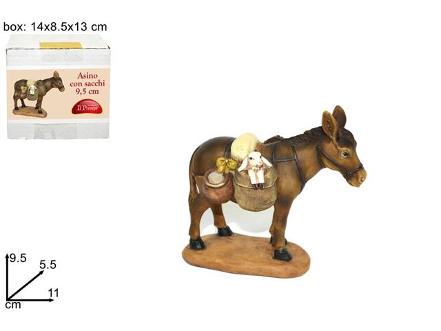 animali asino con sacchi 9.5cm gi003841