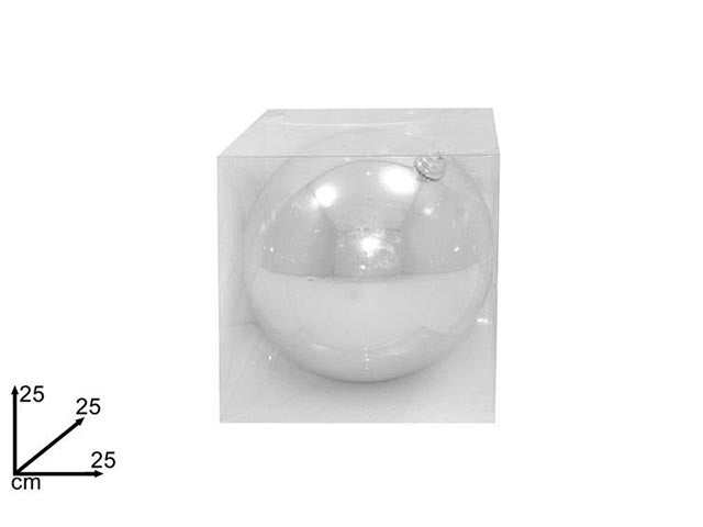 Palline natalizie lucida argento diametro 25cm