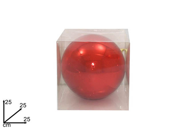 palline natalizie lucida rosso diametro 25cm