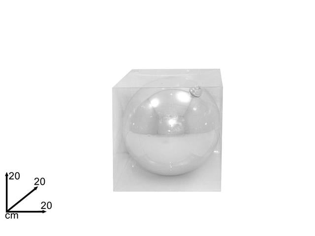 Palline natalizie lucida argento diametro 20cm