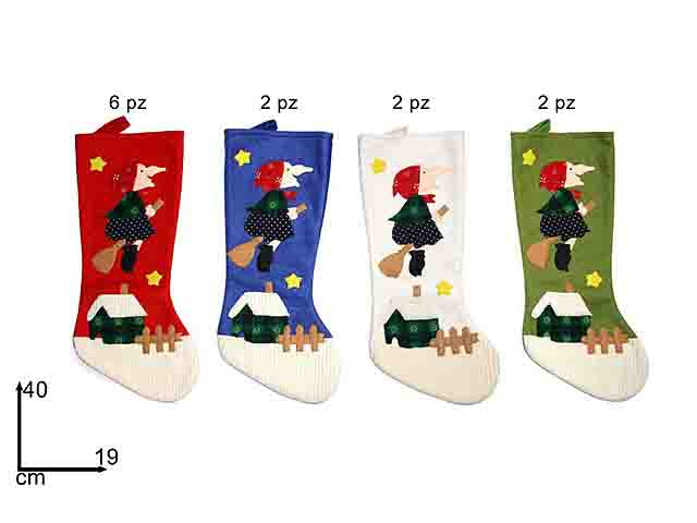 Calza con befana 40x19cm ro005436
