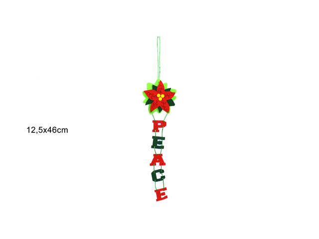 Scritta feltro peace c/stella ro007215 $