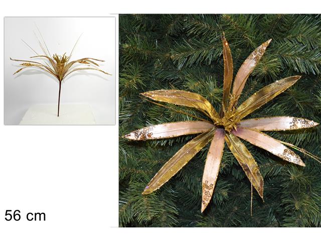 fiore petali velluto oro 56cm ro007453a