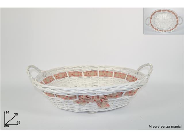 Cesta 49x39cm bianca c/juta al004120