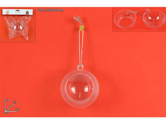 sfera plastica trasparente aperta 14cmca010051