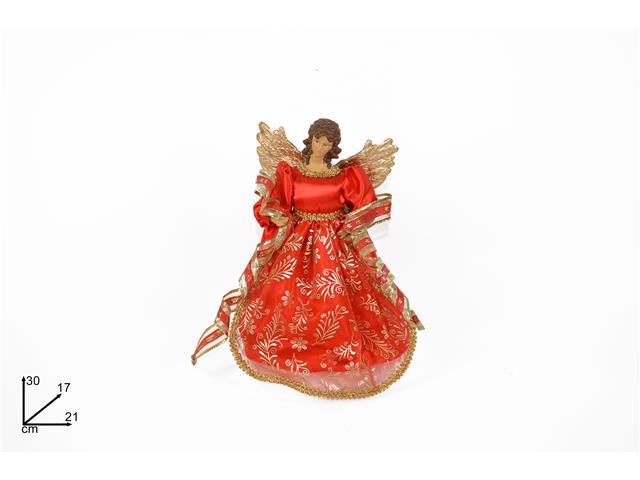 puntale per albero angelo rosso 30cm