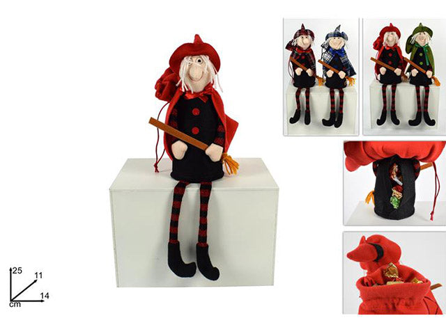 befana con portacioccolatini 25cm
