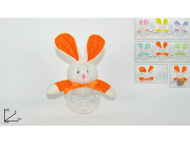 Barattolo c/coniglio peluche