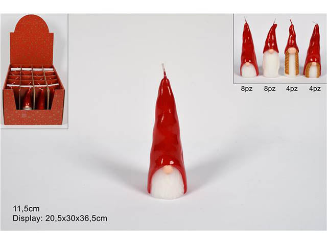 candela gnomo rossa 11,5cm ca011317