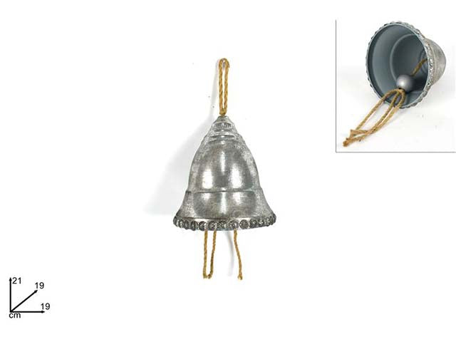 campana metallo 19x22cm silver ca011361