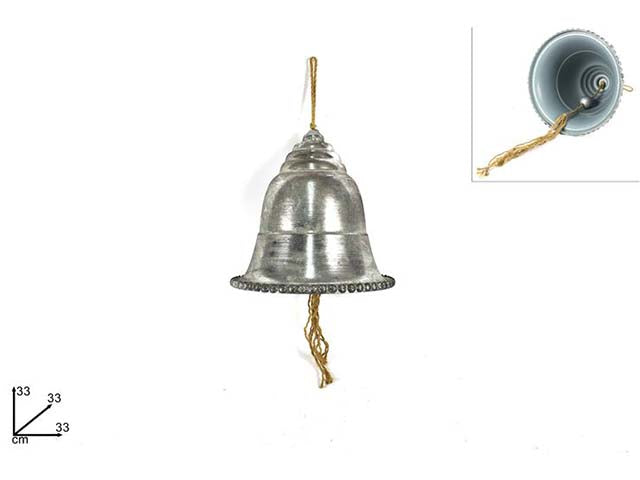 Campana metallo 33x36cm silverca011363b