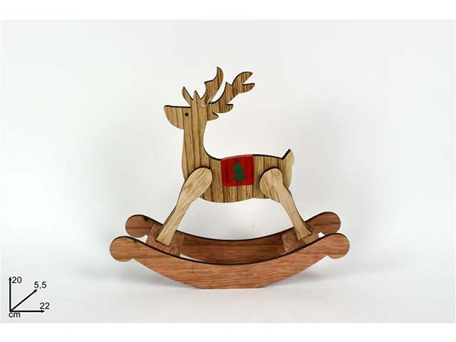 renna dondolo legno 22 cm ln000638