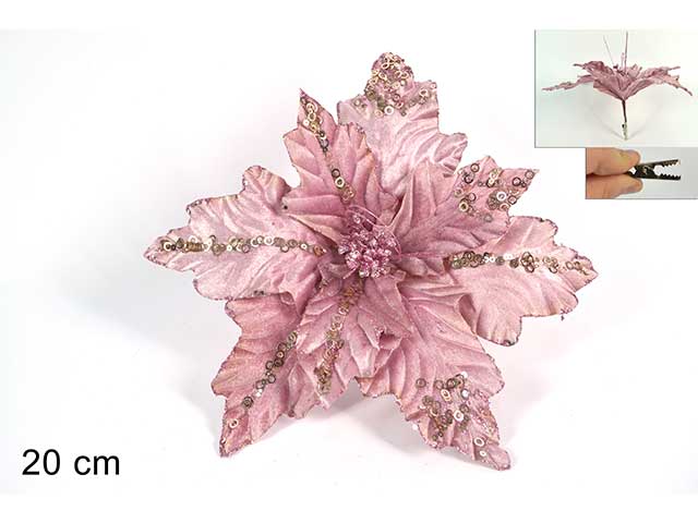 pinzone fiore natalizio rosa lu002053c