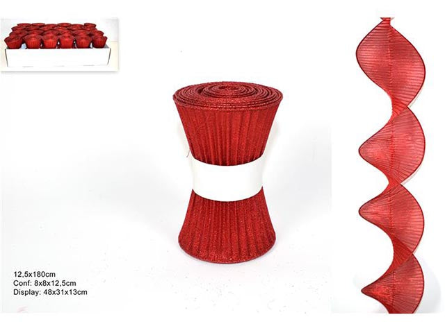 Tessuto spirale 12.5x180 rosso lu002145