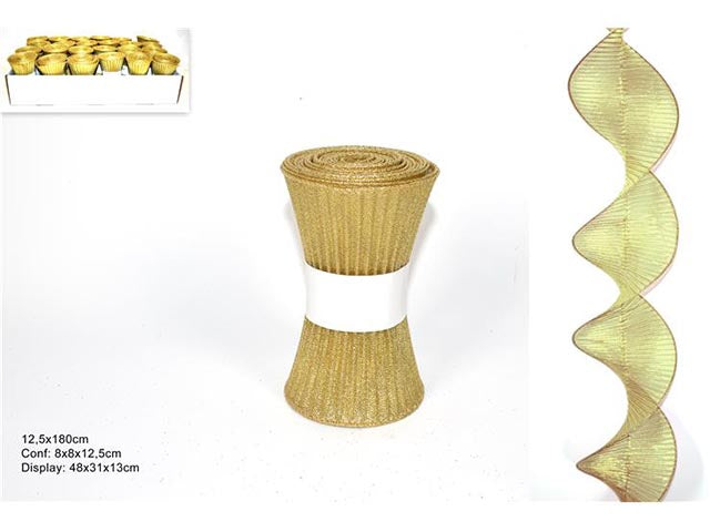 Tessuto spirale 12.5x180 oro lu002145a