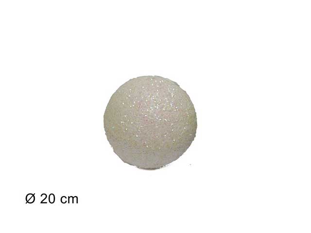 palline natalizie paillettes bianco diametro 20cm