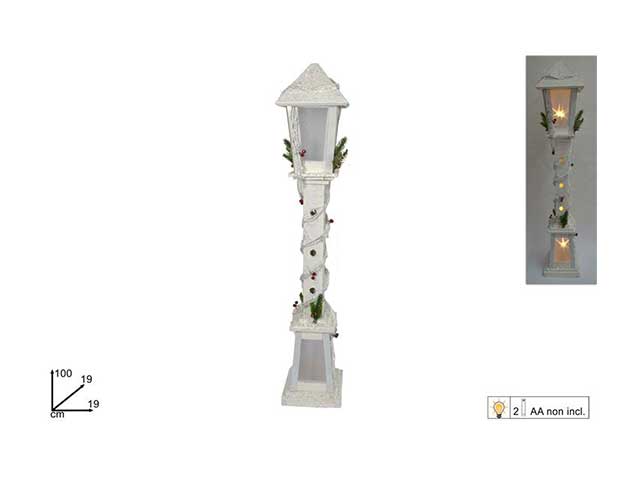 lampione legno 100cm con luci gi008641b