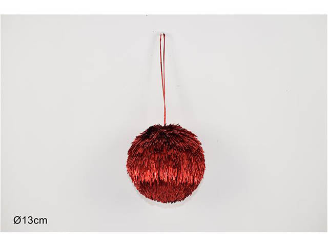 palline natalizie laminata rosso diametro 13cm