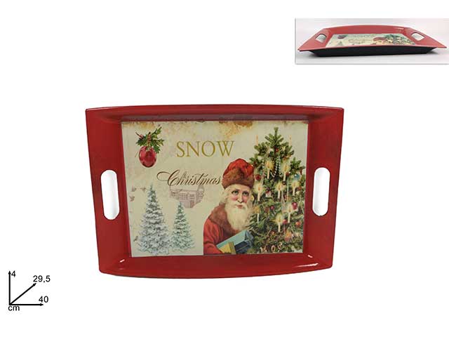 vassoio natale 40x29.5cm rosso mo002068