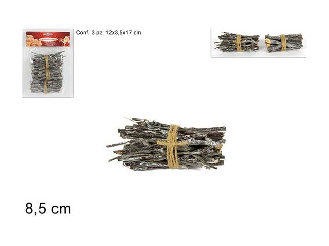 accessorio per presepe, fascine rametti innev. 3 pezzi al005292