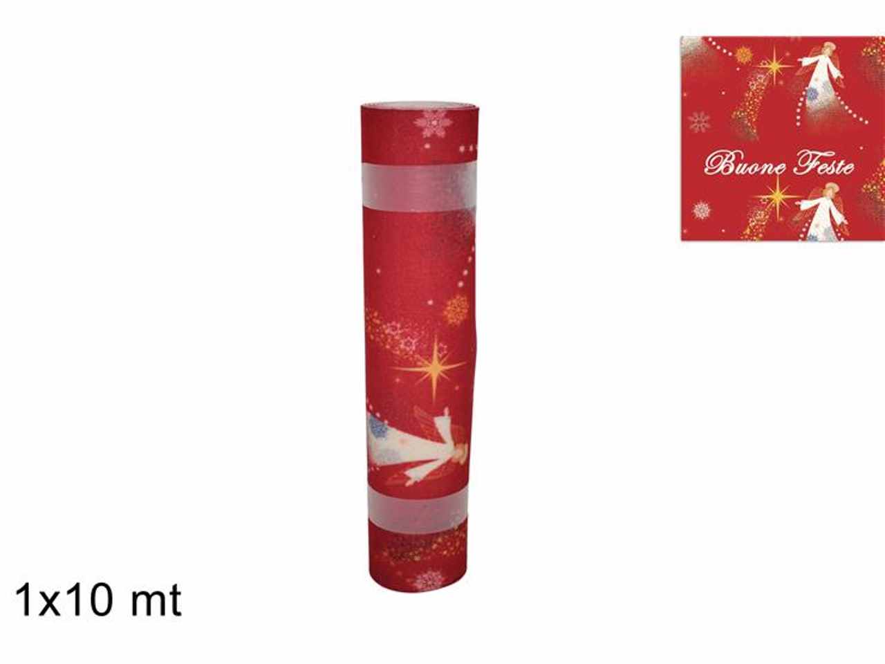 Rotolo passatoia 1x10mt angeli buone feste rosso@