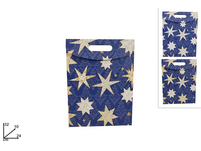 Busta blu c/stelle 24x10x32cmmn000624d