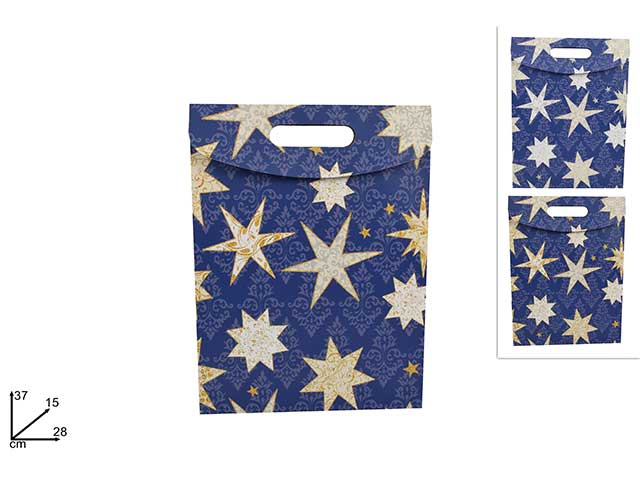 Busta blu c/stelle 28x15x37cmmn000624e