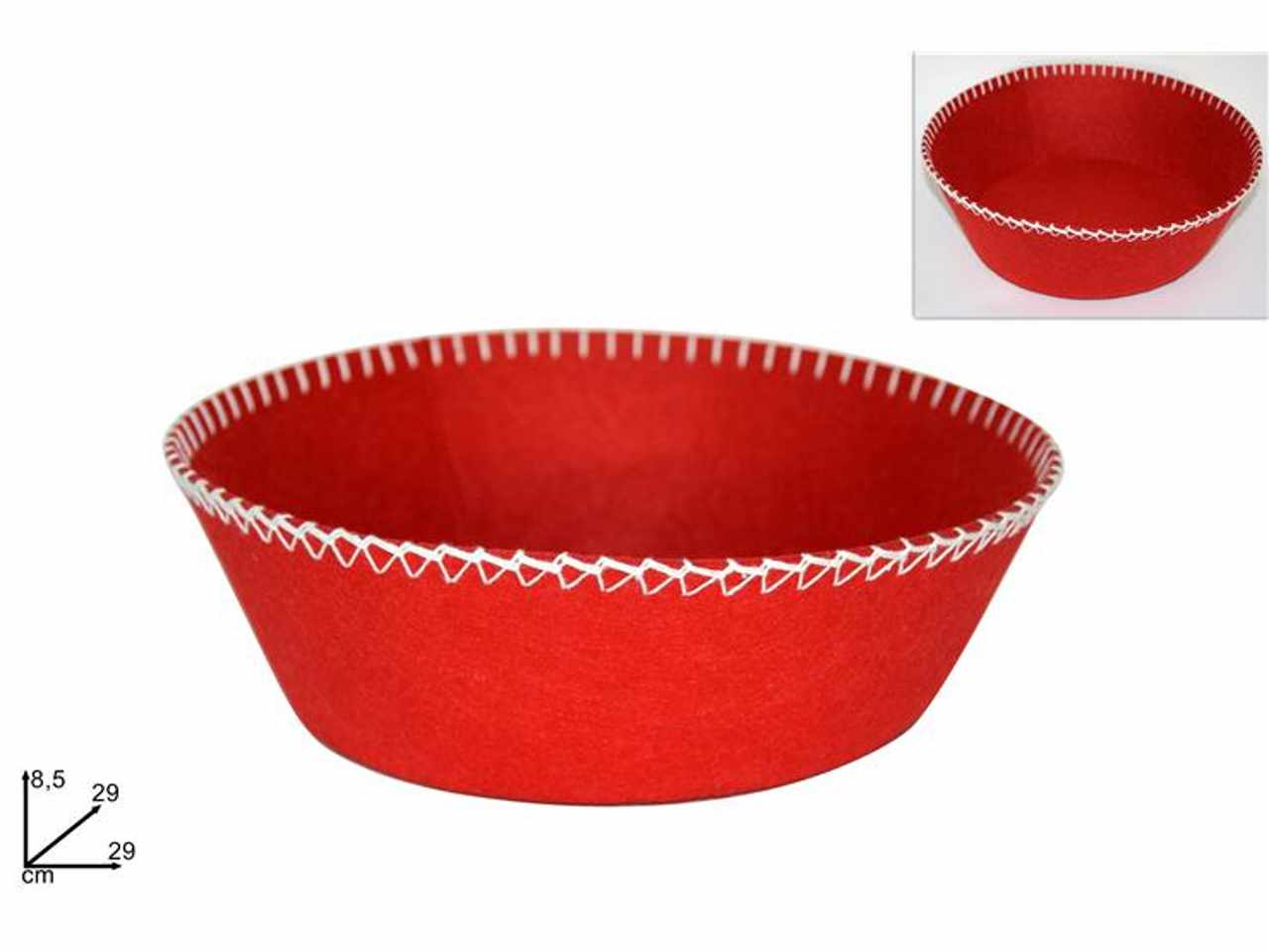Cesto feltro tondo rosso 8,5cm
