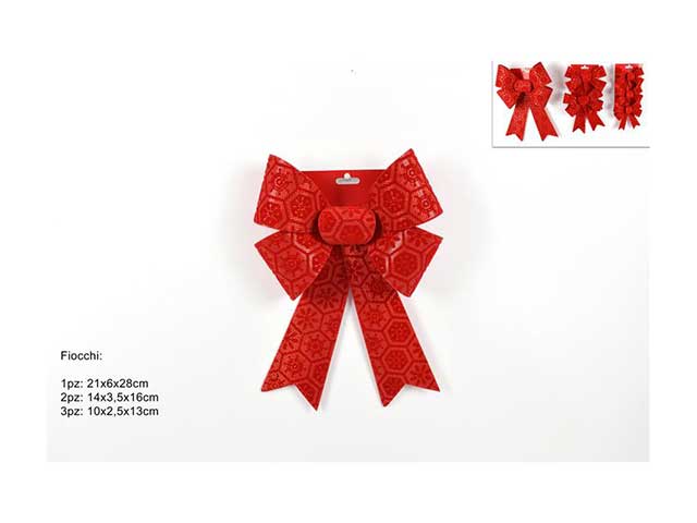 Fiocco floccato rosso 3ass. mn000824