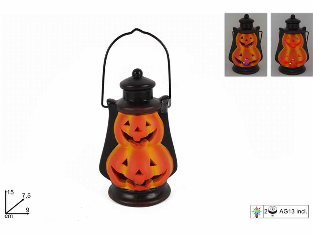 Lanterna zucca con luce a batteria