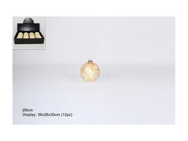 palline natalizie oro in vetro diametro 8cm