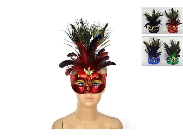 Maschera c/piume ln001270