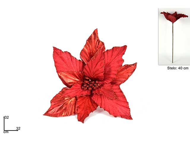 stella di natale 32cm rosso mo002726