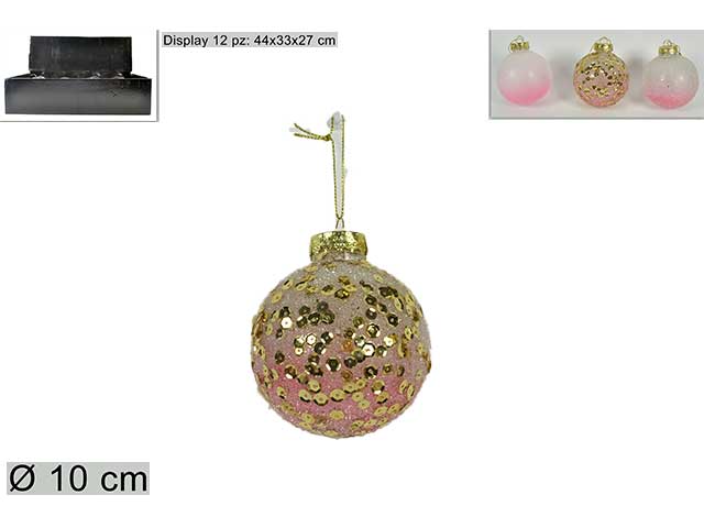 sfera 10cm effetto zucchero+pail.rosa al005636d