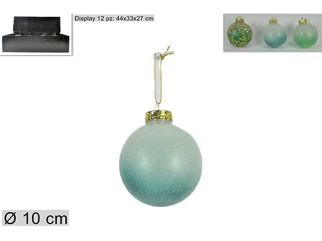 sfera 10cm effetto zucchero+pail.verde al005636e