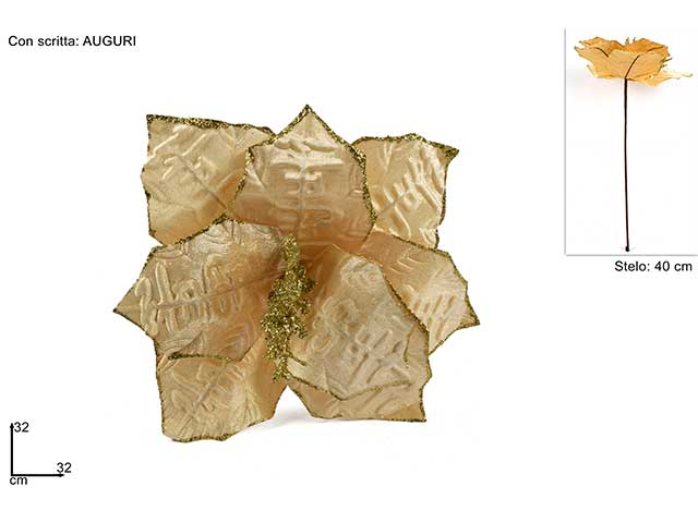 fiore natalizio auguri oro ro010351a