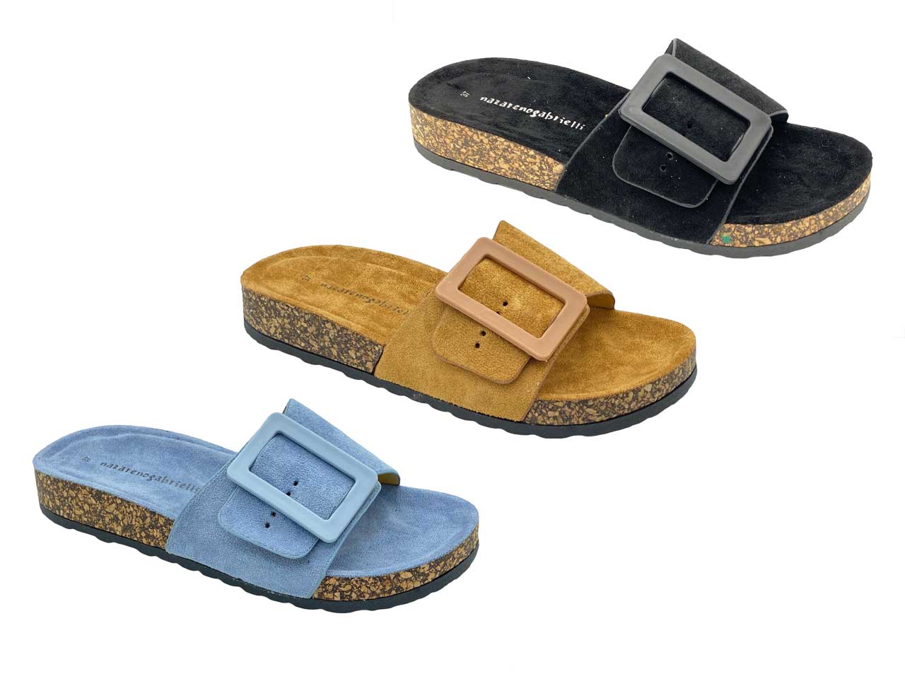 Ciabatte da donna misure 36/41 beige blu navy e carne