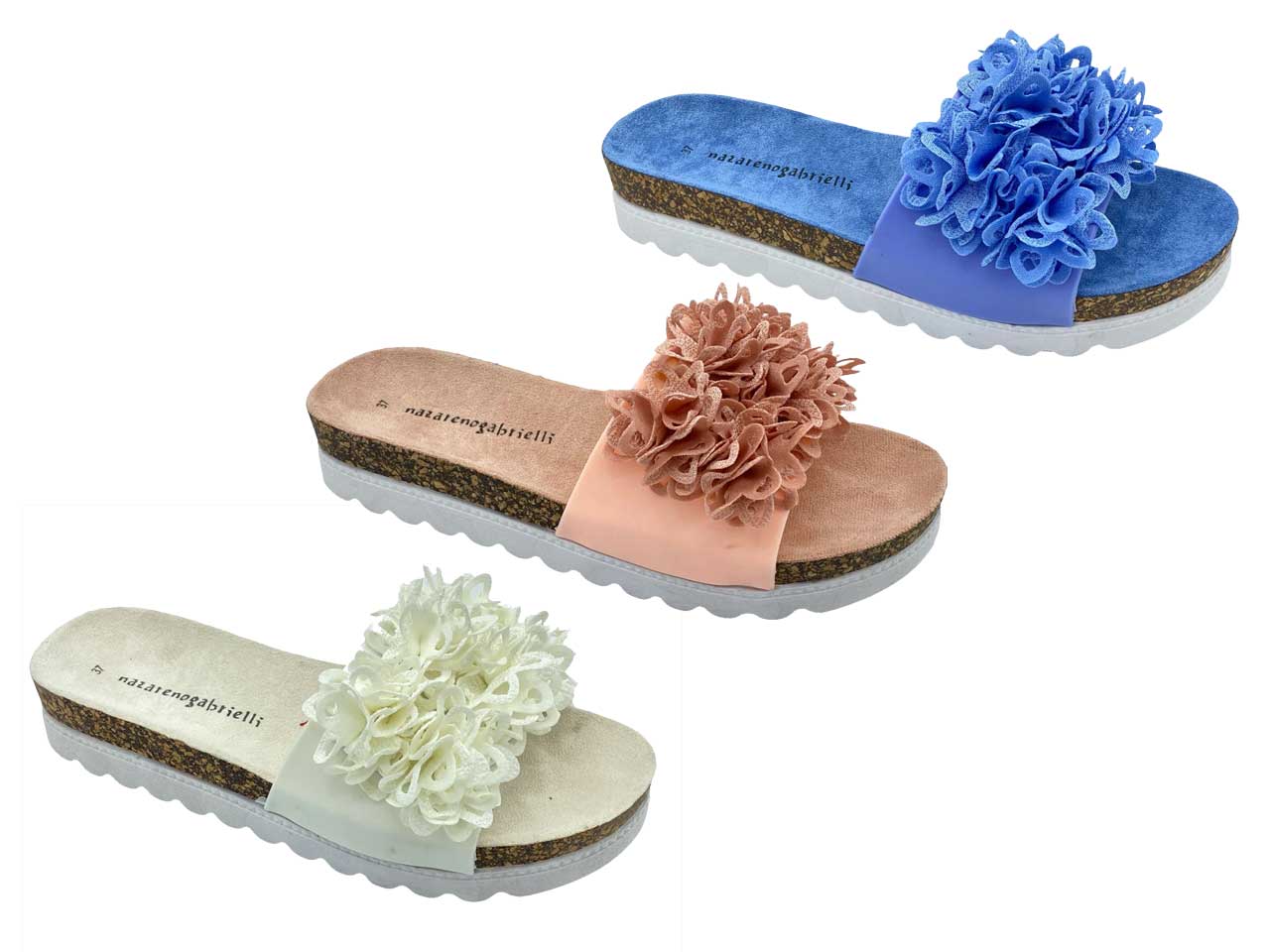 Ciabatte da donna misure 36/41 bianco nero e rosa