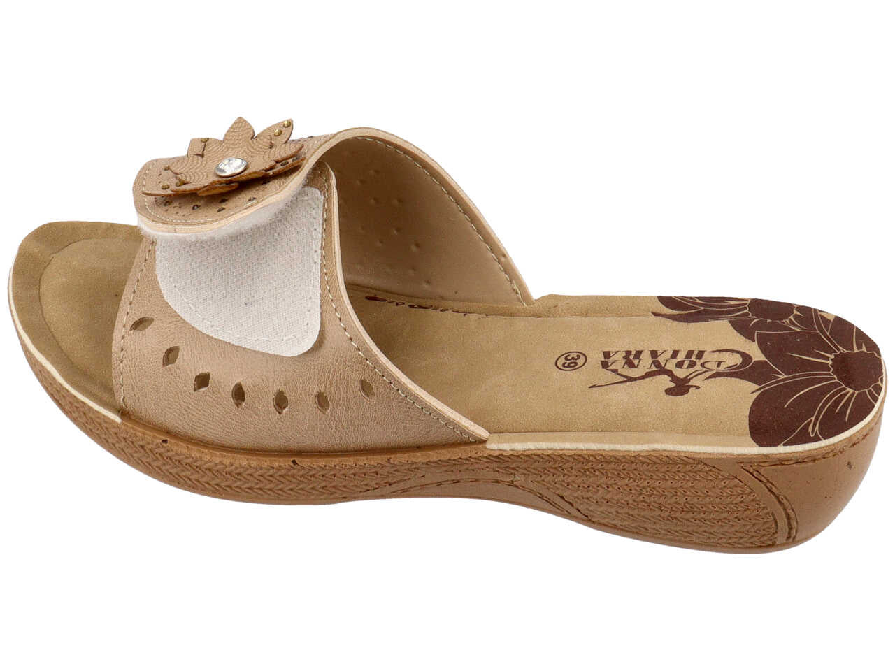 Ciabatte a fascia donna beige taglia 36-41