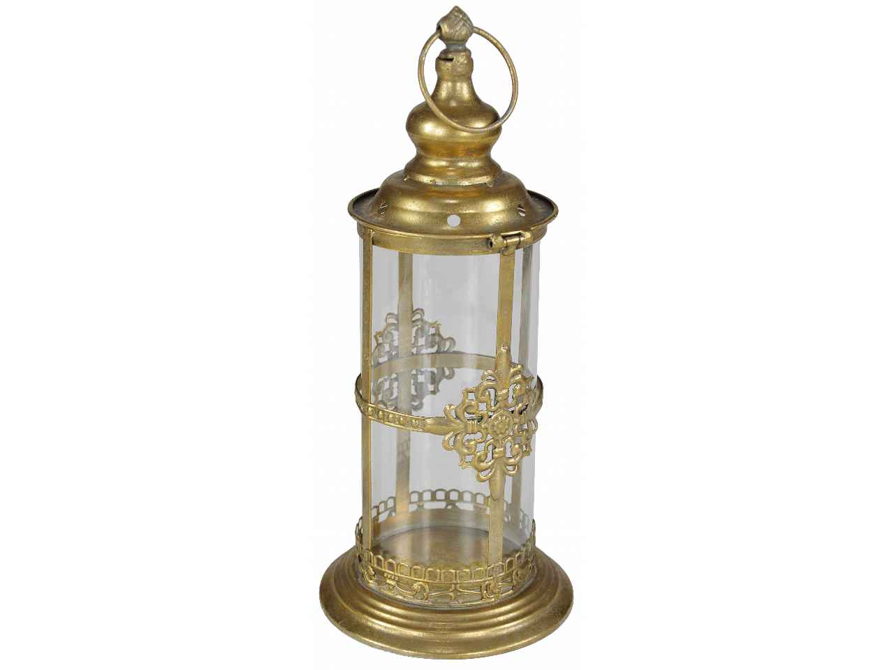 Lanterna oro con vetro d.18cm 9144160000