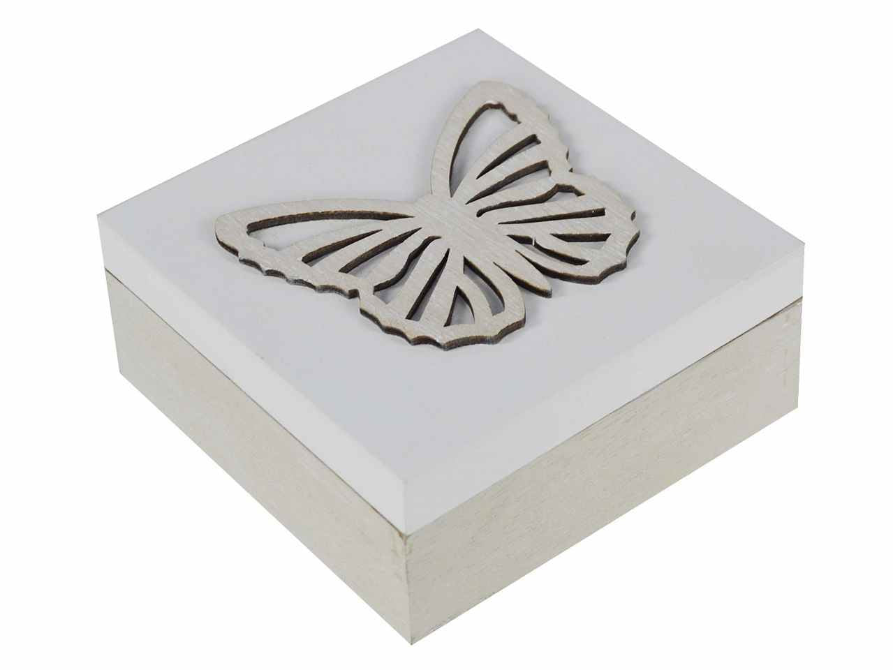 Scatola butterfly top bianco cm12x12xh5